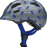 Abus Smiley 2.1 sølv blå maske cykelhjelm