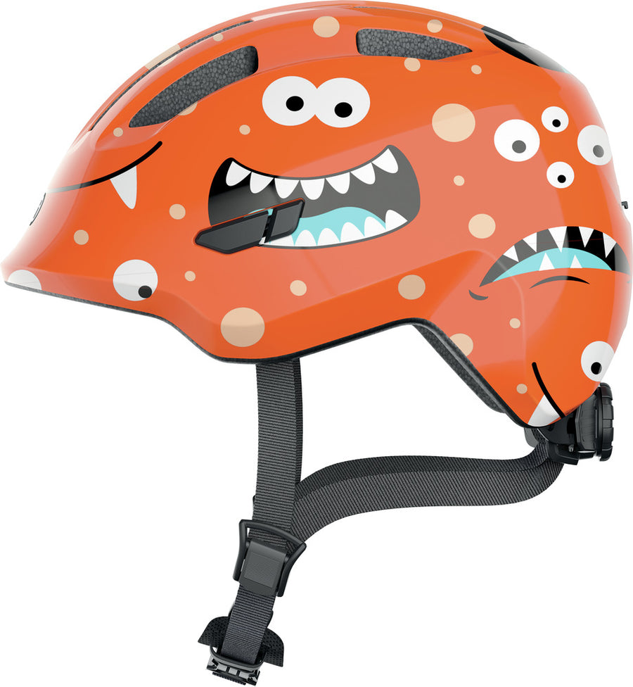 Abus Smiley 3.0 Shiny orange monster børnecykelhjelm