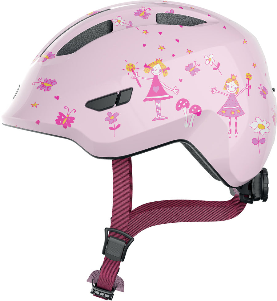 Abus Smiley 3.0 Shiny pink prinsesse børnecykelhjelm
