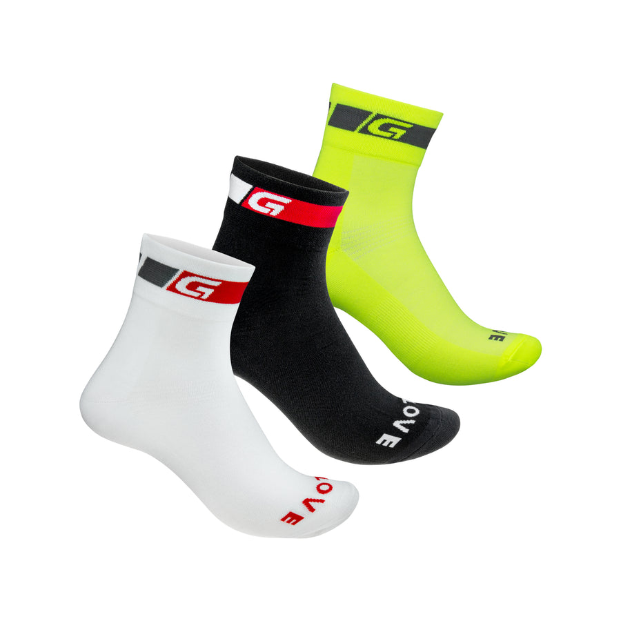 Gripgrab Tricolore Regular Cut 3PACK Cykelstrømper