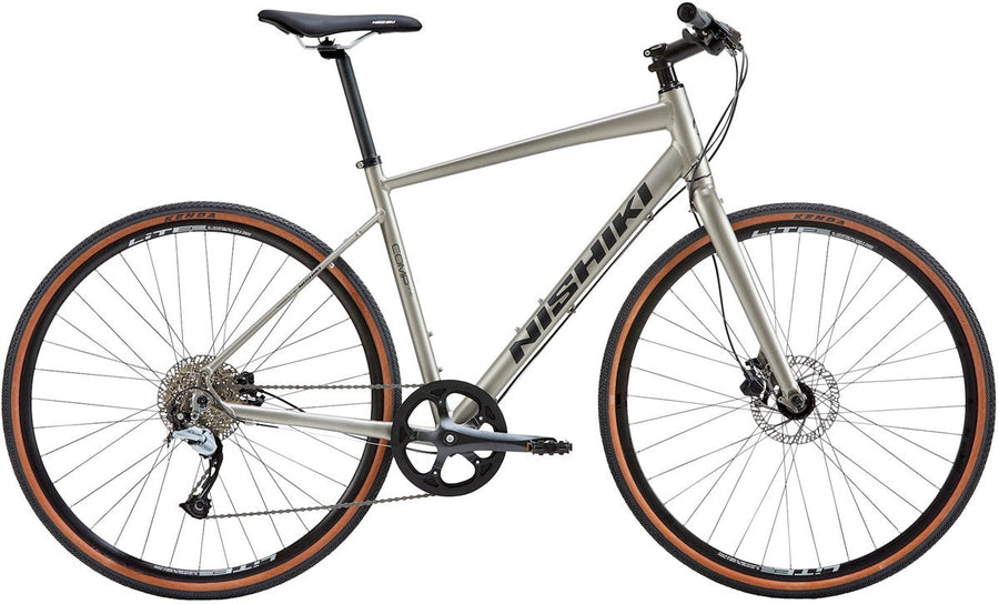 Nishiki Comp Nine matt sølv hybridcykel